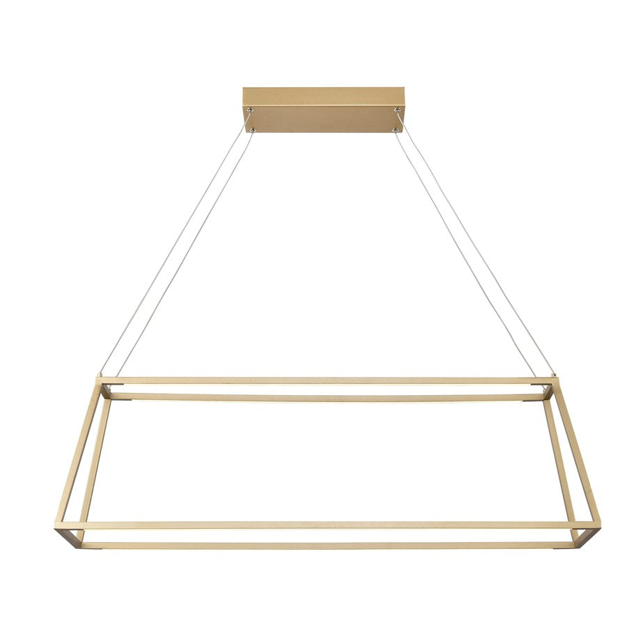 Atlas Lighting Minimalist 36in LED Linear Chandelier | Soft Gold Metal | Kitchen Island & Dining Room | 36 x 9 x 11.5 in | Model CL11024-GD