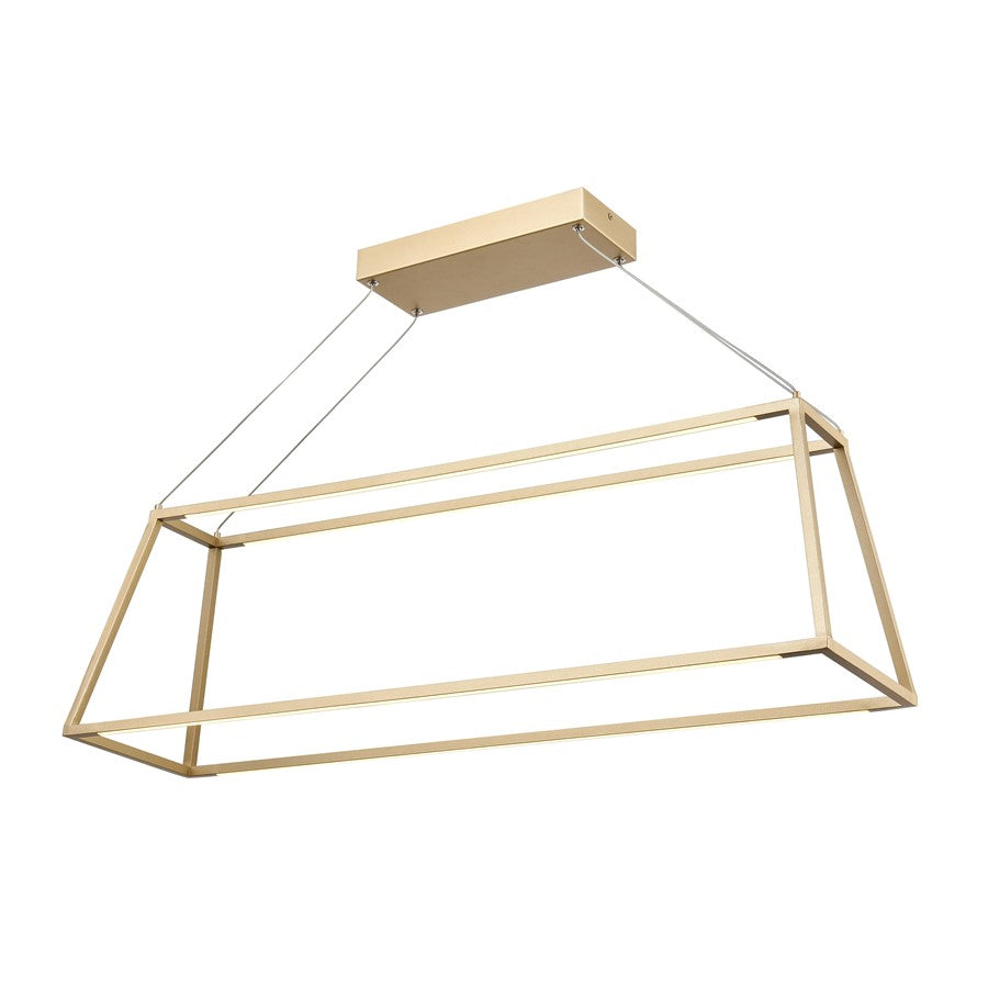 Atlas Lighting Minimalist 36in LED Linear Chandelier | Soft Gold Metal | Kitchen Island & Dining Room | 36 x 9 x 11.5 in | Model CL11024-GD