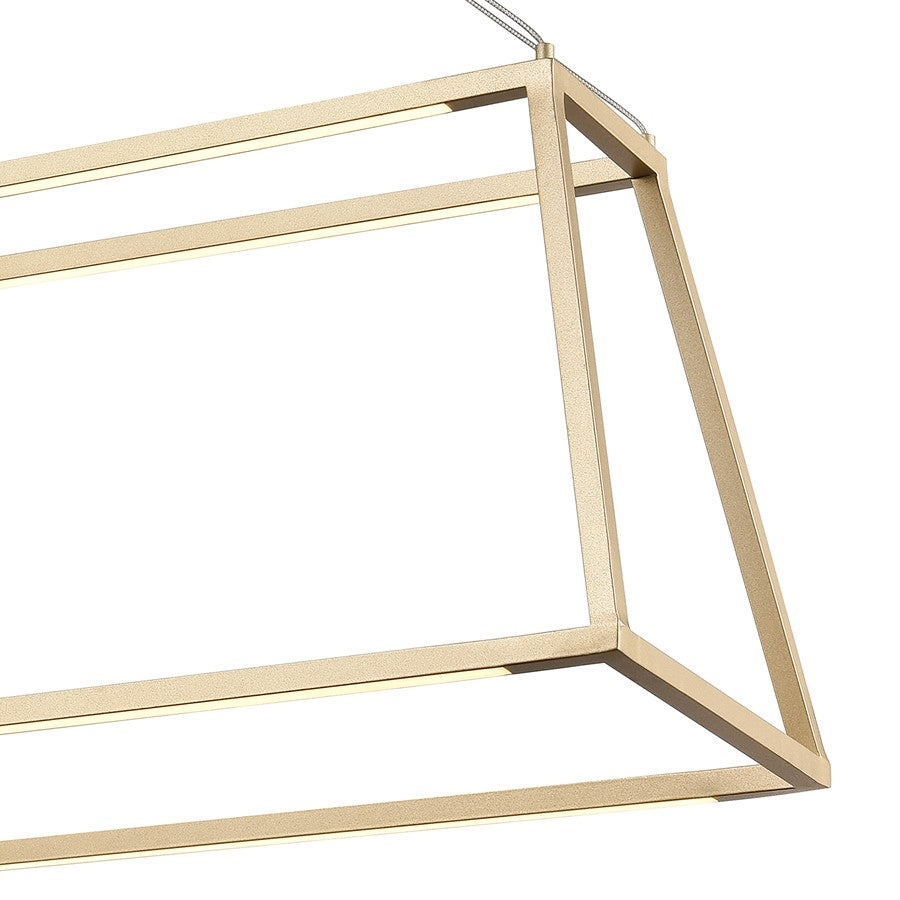 Atlas Lighting Minimalist 36in LED Linear Chandelier | Soft Gold Metal | Kitchen Island & Dining Room | 36 x 9 x 11.5 in | Model CL11024-GD