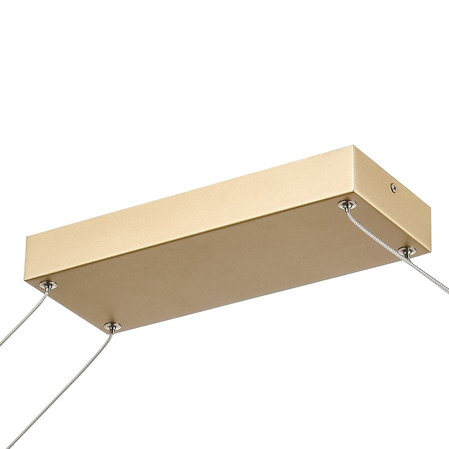Atlas Lighting Minimalist 36in LED Linear Chandelier | Soft Gold Metal | Kitchen Island & Dining Room | 36 x 9 x 11.5 in | Model CL11024-GD