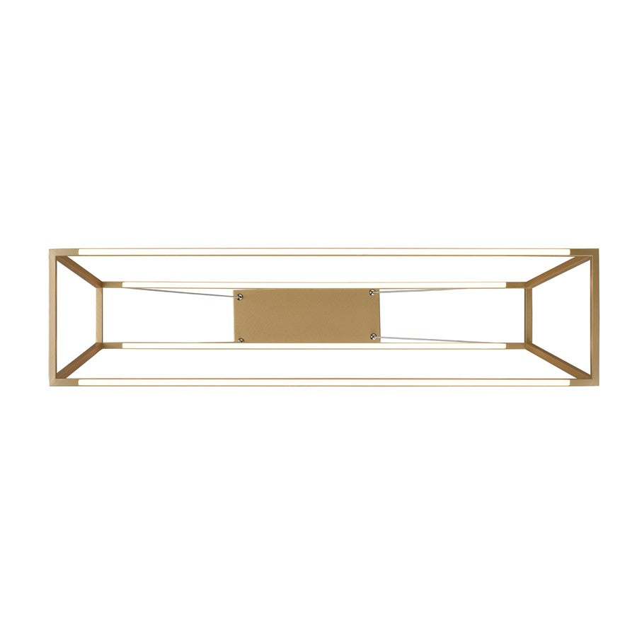 Atlas Lighting Minimalist 36in LED Linear Chandelier | Soft Gold Metal | Kitchen Island & Dining Room | 36 x 9 x 11.5 in | Model CL11024-GD