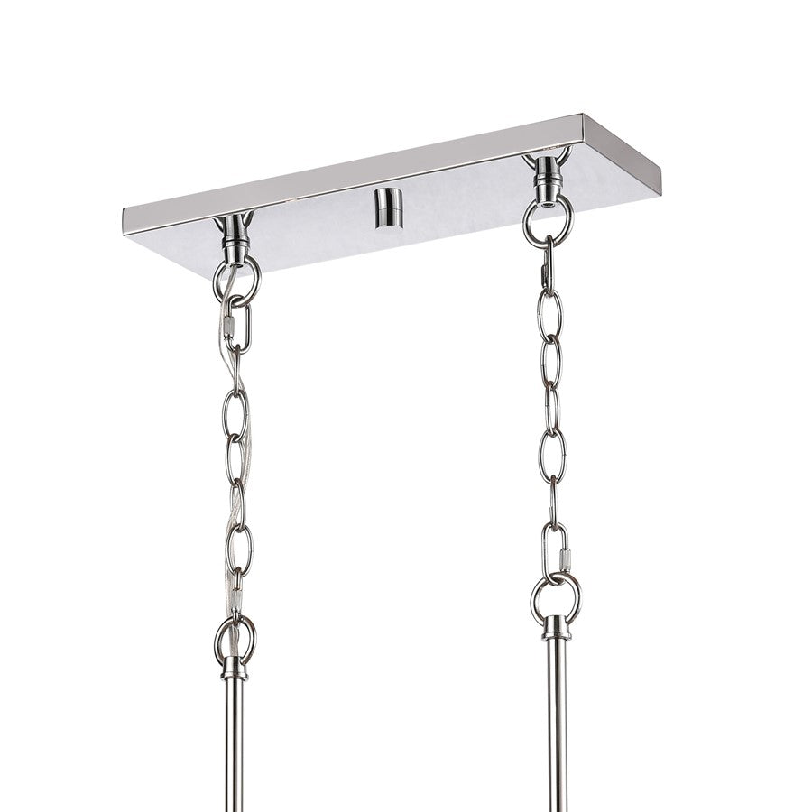 Atlas Lighting Oakland 32in 8-Light Linear Chandelier | Modern Chrome and Clear Glass | Kitchen Island & Dining Room | Model CL11027-CH
