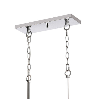 Atlas Lighting Oakland 32in 8-Light Linear Chandelier | Modern Chrome and Clear Glass | Kitchen Island & Dining Room | Model CL11027-CH