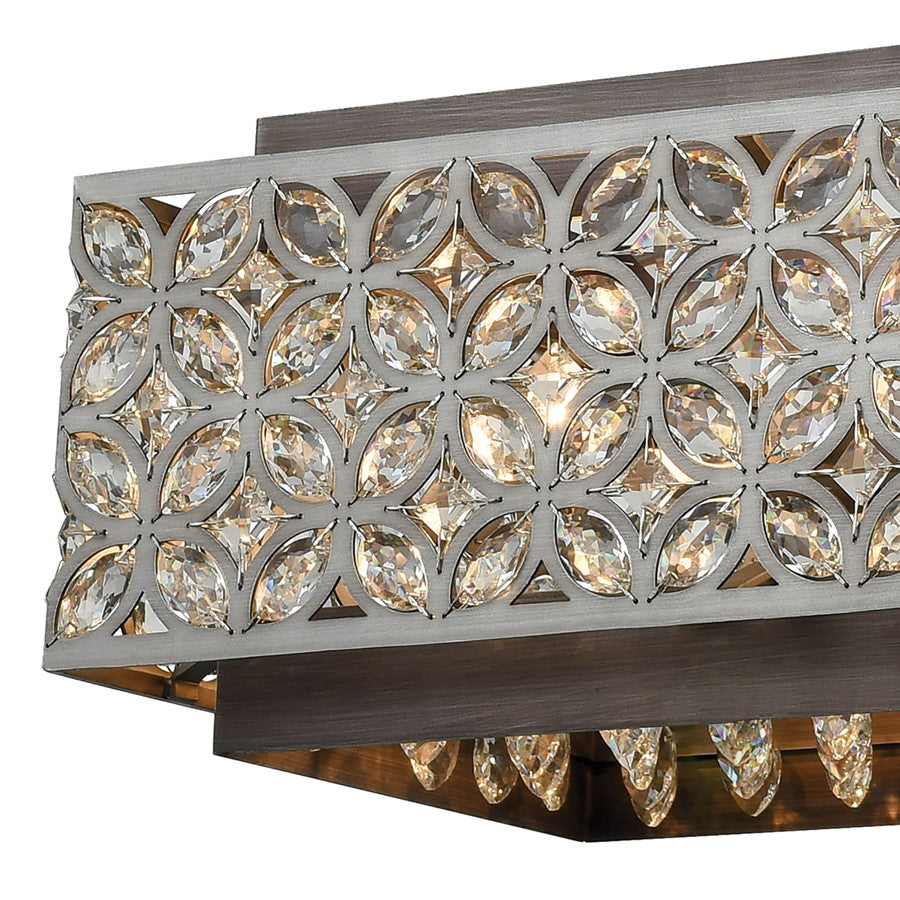 Atlas Lighting Rosslyn 40in 8-Light Chandelier | Traditional Weathered Zinc and Silver Crystal | Dining Room & Living Room | Model CL11031-SV