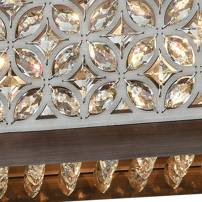 Atlas Lighting Rosslyn 40in 8-Light Chandelier | Traditional Weathered Zinc and Silver Crystal | Dining Room & Living Room | Model CL11031-SV