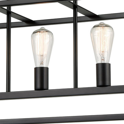 Atlas Lighting Williamsport 37in 5-Light Linear Chandelier | Transitional Oil Rubbed Bronze | Kitchen Island & Dining Room | Model CL11039-BZ