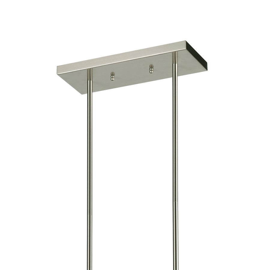 Atlas Lighting Williamsport 37in 5-Light Linear Chandelier | Transitional Brushed Nickel | Kitchen Island & Dining Room | Model CL11039-NK