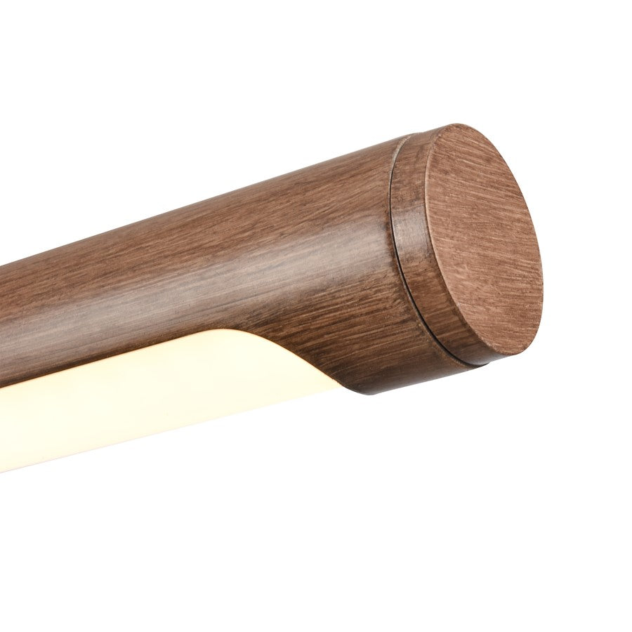 Atlas Lighting Wyatt 40in LED Linear Chandelier | Modern Matte Black and Walnut | Kitchen Island & Dining Room | 40 x 4 x 3 in | Model CL11040-BK