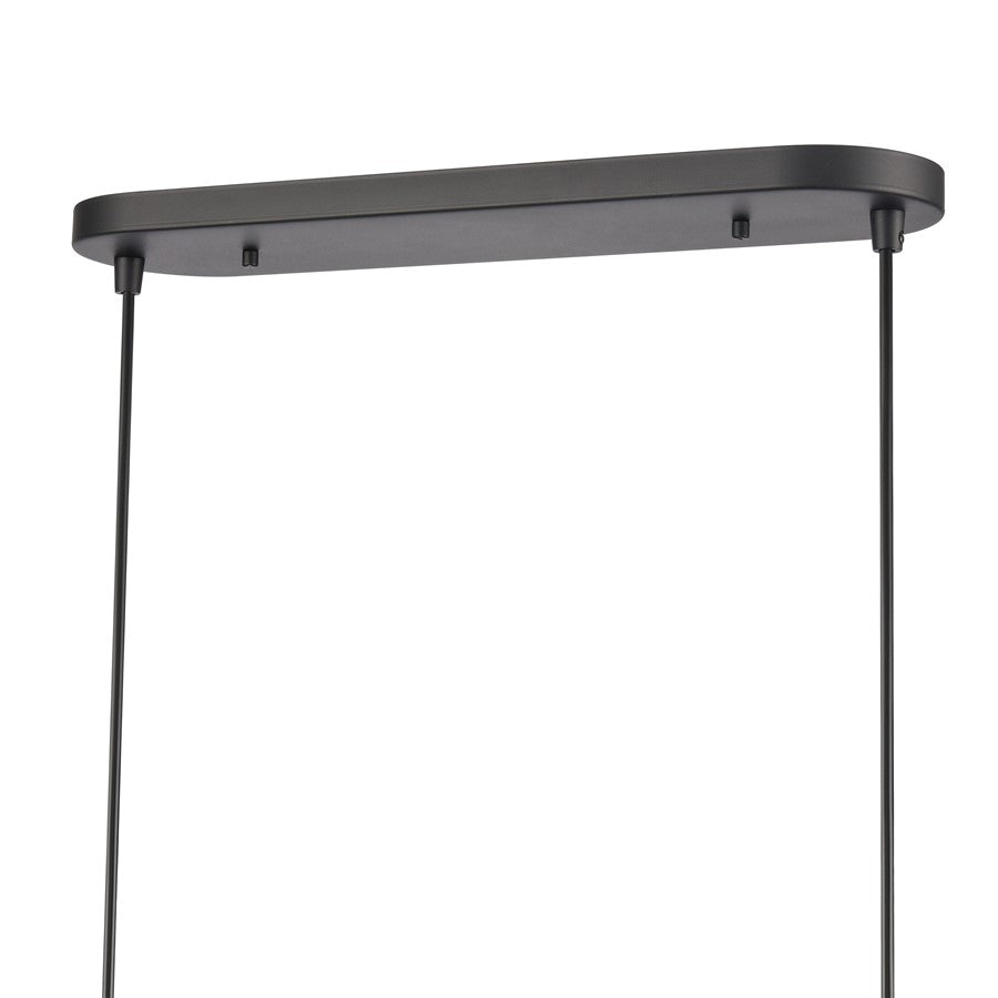 Atlas Lighting Wyatt 40in LED Linear Chandelier | Modern Matte Black and Walnut | Kitchen Island & Dining Room | 40 x 4 x 3 in | Model CL11040-BK
