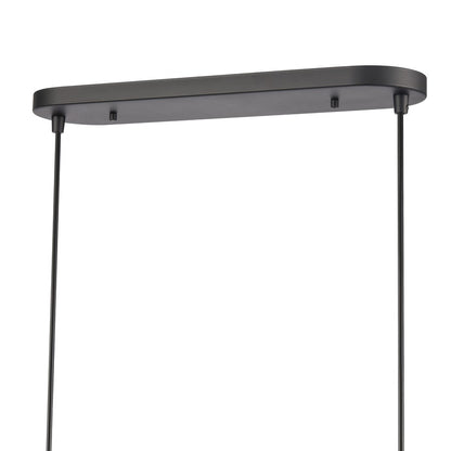 Atlas Lighting Wyatt 40in LED Linear Chandelier | Modern Matte Black and Walnut | Kitchen Island & Dining Room | 40 x 4 x 3 in | Model CL11040-BK