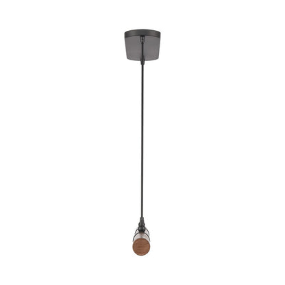 Atlas Lighting Wyatt 40in LED Linear Chandelier | Modern Matte Black and Walnut | Kitchen Island & Dining Room | 40 x 4 x 3 in | Model CL11040-BK