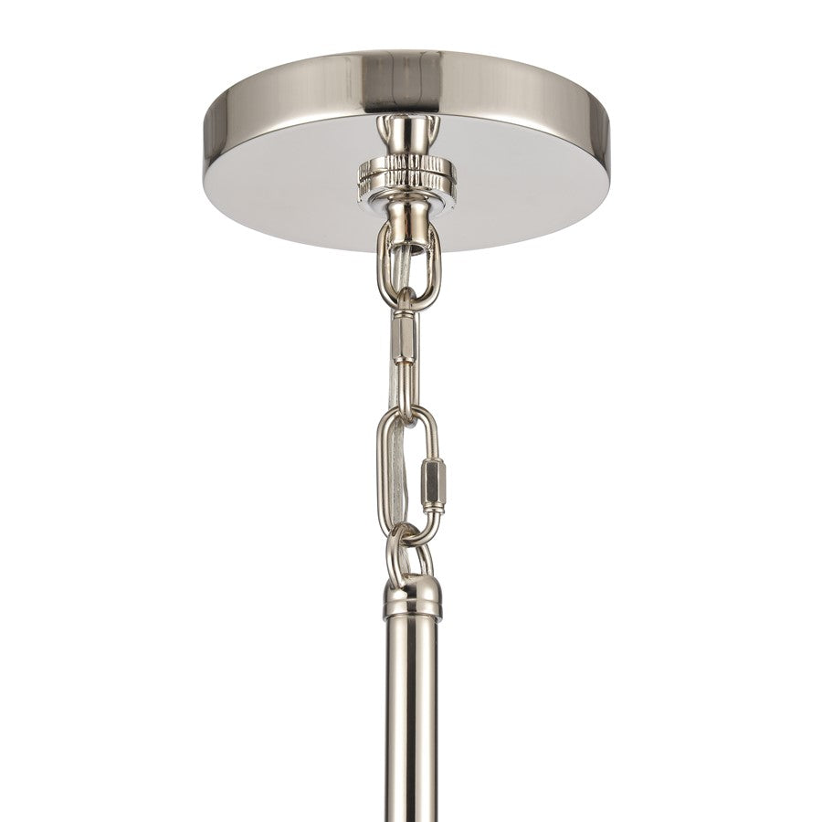 Atlas Lighting Abaca 18in 4-Light Chandelier | Transitional Polished Nickel and Gray Rope | Dining Room & Living Room | Model CL11042-NK