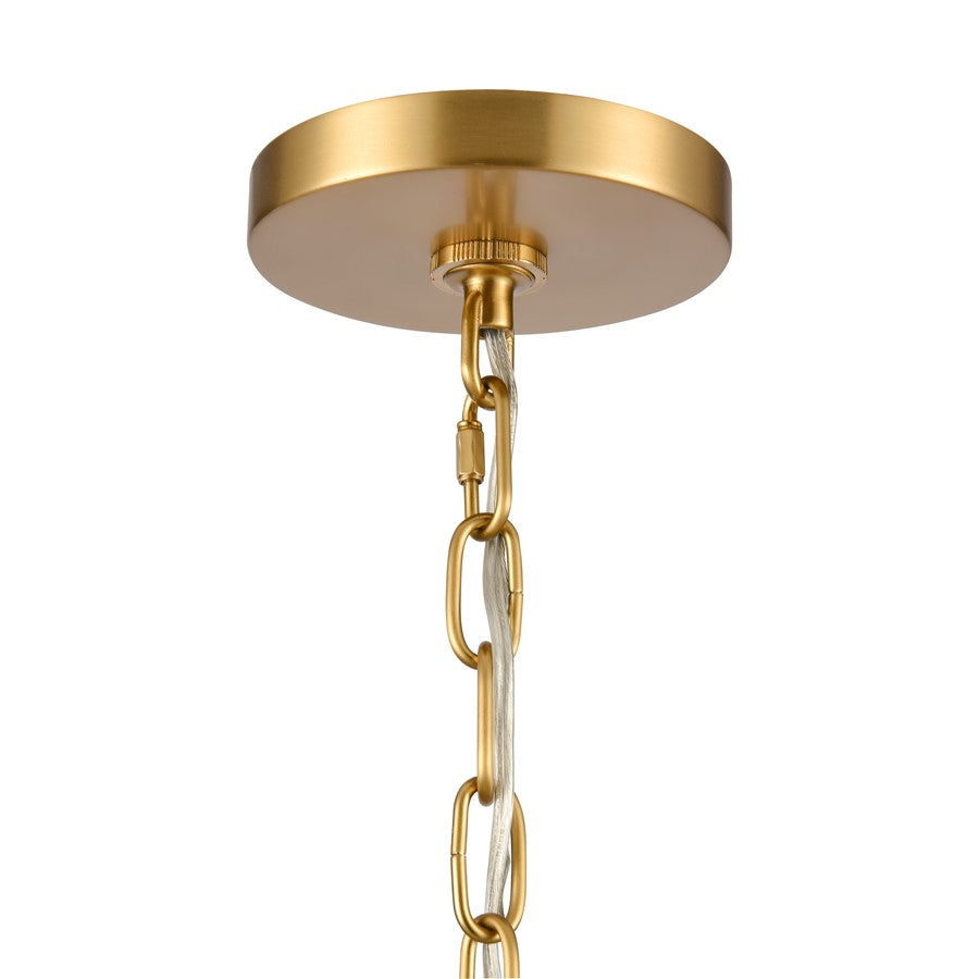 Atlas Lighting Abaca 20in 3-Light Chandelier | Transitional Brushed Gold and Natural Rope | Dining Room & Living Room | Model CL11043-BS