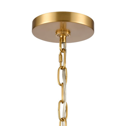 Atlas Lighting Abaca 20in 3-Light Chandelier | Transitional Brushed Gold and Natural Rope | Dining Room & Living Room | Model CL11043-BS