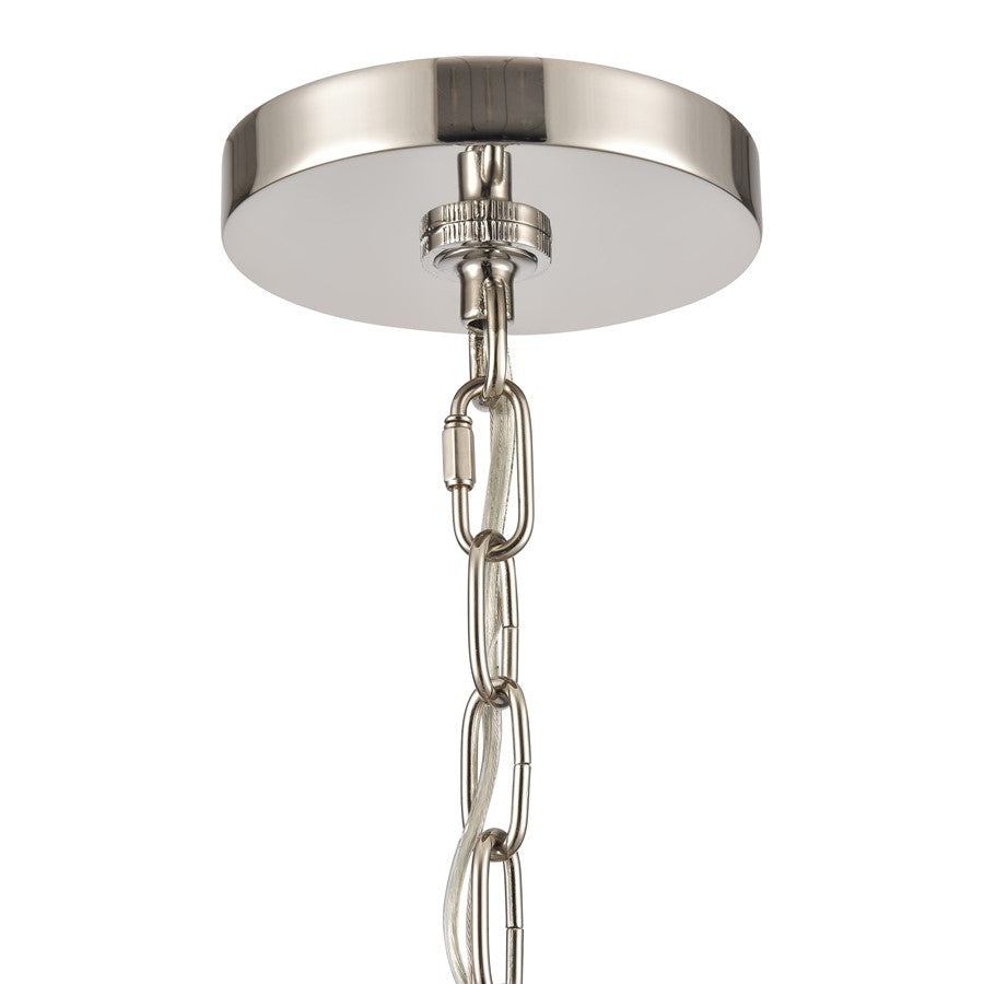 Atlas Lighting Abaca 20in 3-Light Chandelier | Transitional Polished Nickel and Gray Rope | Dining Room & Living Room | Model CL11043-NK