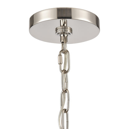 Atlas Lighting Abaca 20in 3-Light Chandelier | Transitional Polished Nickel and Gray Rope | Dining Room & Living Room | Model CL11043-NK