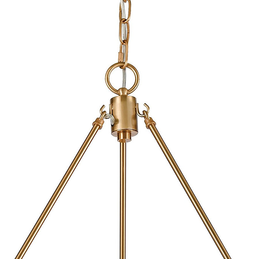Atlas Lighting Abaca 27in 6-Light Chandelier | Transitional Satin Brass and Natural Abaca Rope | Dining Room & Living Room | Model CL11046-BS