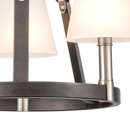 Atlas Lighting Armstrong Grove 18in 3-Light Chandelier | Transitional Charcoal and Satin Nickel with White Frosted Glass | Dining | Model CL11064-BK