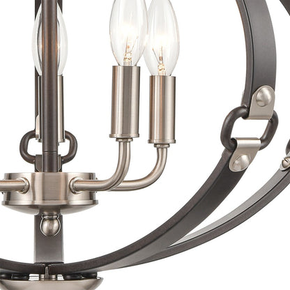 Atlas Lighting Armstrong Grove 20in 5-Light Chandelier | Transitional Charcoal and Satin Nickel | Dining Room & Kitchen Island | Model CL11065-BK