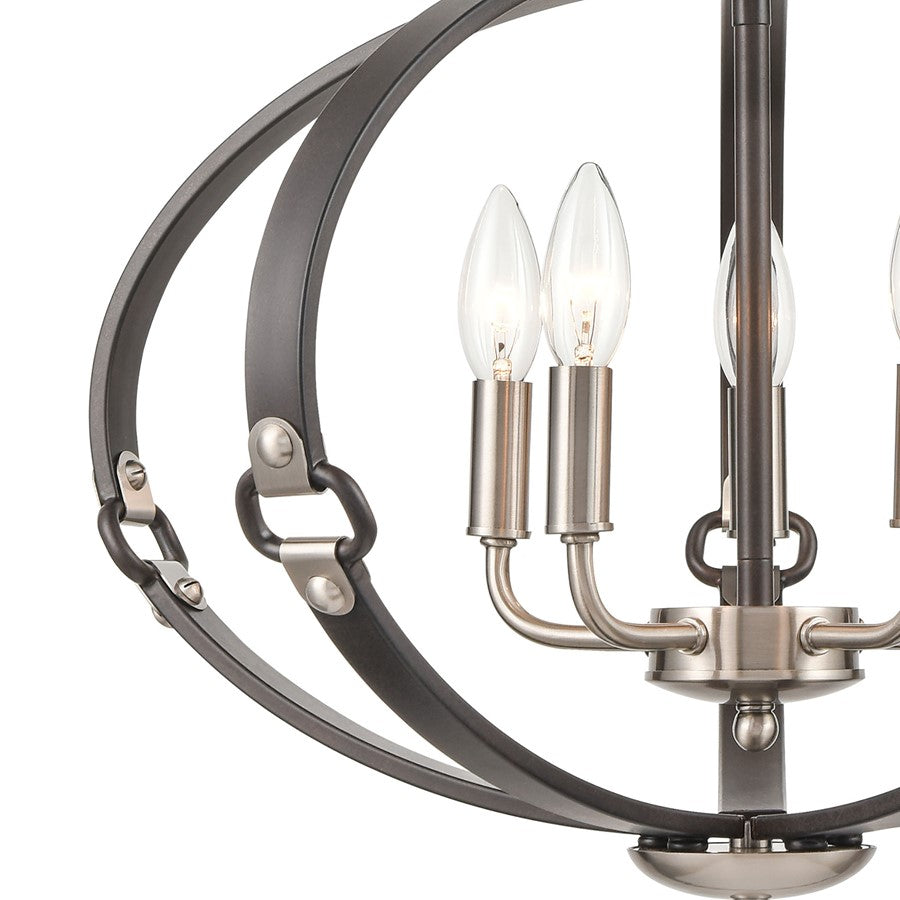 Atlas Lighting Armstrong Grove 20in 5-Light Chandelier | Transitional Charcoal and Satin Nickel | Dining Room & Kitchen Island | Model CL11065-BK