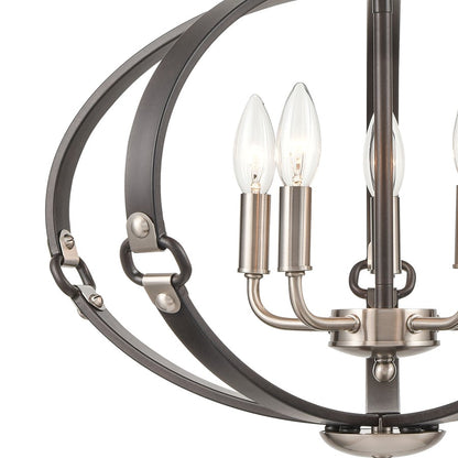 Atlas Lighting Armstrong Grove 20in 5-Light Chandelier | Transitional Charcoal and Satin Nickel | Dining Room & Kitchen Island | Model CL11065-BK