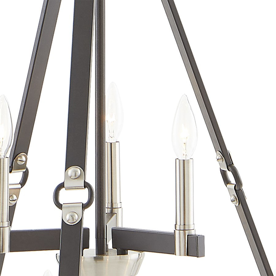 Atlas Lighting Armstrong Grove 25in 9-Light Chandelier | Transitional Charcoal and Satin Nickel | Dining Room & Kitchen Island | Model CL11067-BK