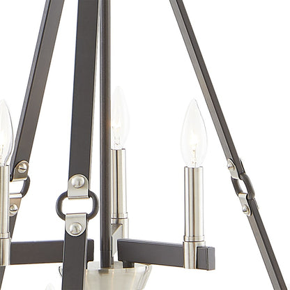 Atlas Lighting Armstrong Grove 25in 9-Light Chandelier | Transitional Charcoal and Satin Nickel | Dining Room & Kitchen Island | Model CL11067-BK
