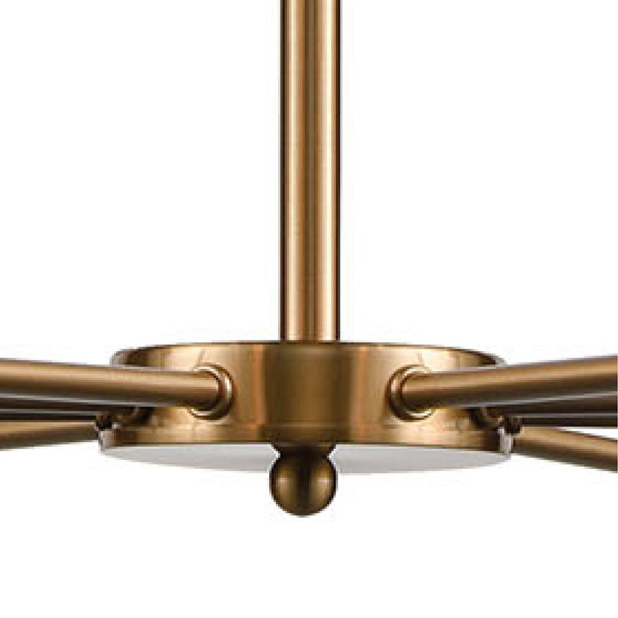 Atlas Lighting Astoria 32in 9-Light Chandelier | Transitional Satin Gold and Clear Glass | Dining Room & Living Room | Model CL11072-GD