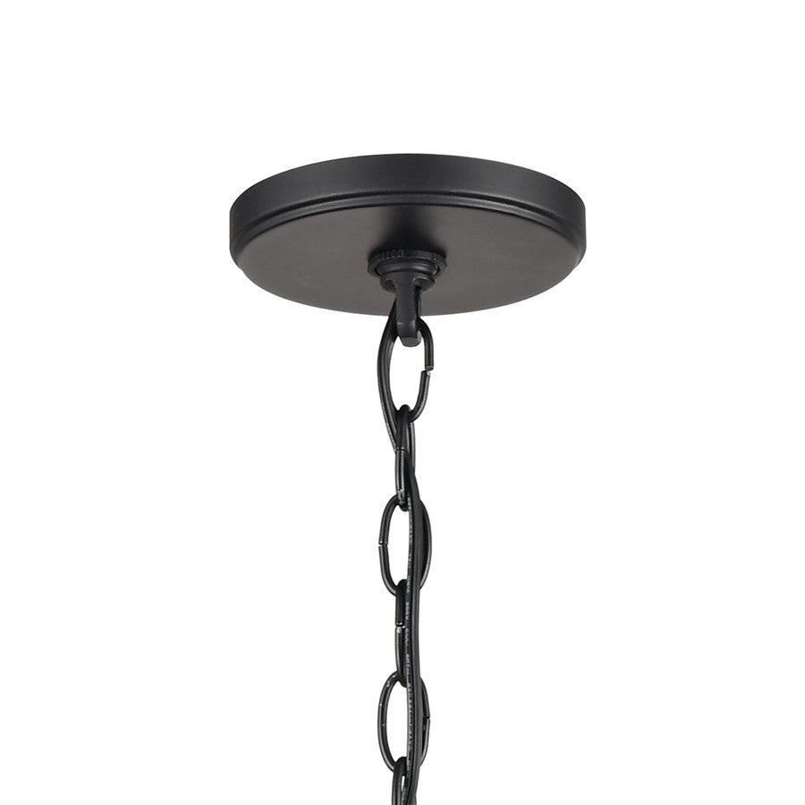 Atlas Lighting Barrow 18in 3-Light Chandelier | Transitional Matte Black and Birchwood | Dining Room & Kitchen Island | Model CL11075-NA