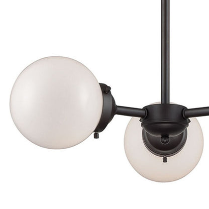 Atlas Lighting Beckett 22in 3-Light Chandelier | Modern Oil Rubbed Bronze and White Frosted Glass | Dining Room & Kitchen Island | Model CL11079-BZ1