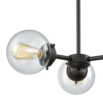 Atlas Lighting Beckett 22in 3-Light Chandelier | Modern Oil Rubbed Bronze and Clear Glass | Dining Room & Kitchen Island | Model CL11079-BZ2
