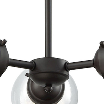 Atlas Lighting Beckett 22in 3-Light Chandelier | Modern Oil Rubbed Bronze and Clear Glass | Dining Room & Kitchen Island | Model CL11079-BZ2