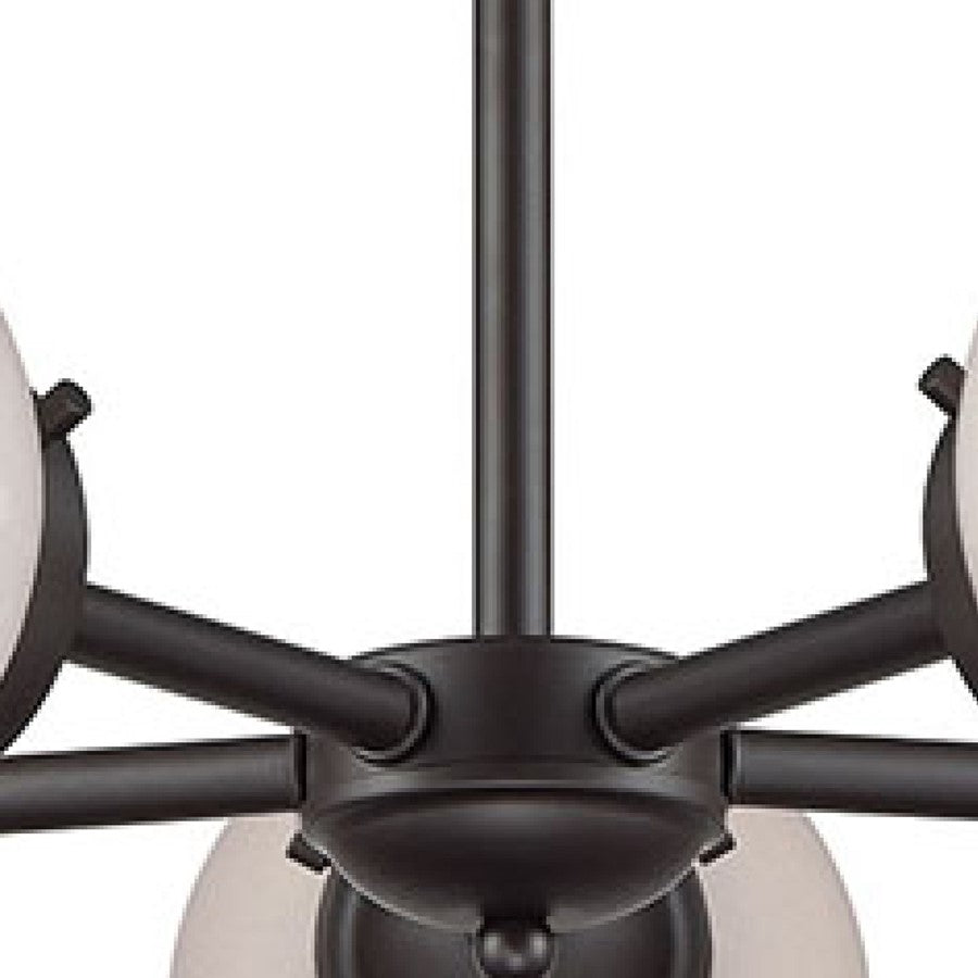 Atlas Lighting Beckett 26in 5-Light Chandelier | Modern Oil Rubbed Bronze and White Frosted Glass | Dining Room & Kitchen Island | Model CL11080-BZ1