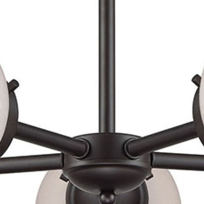 Atlas Lighting Beckett 26in 5-Light Chandelier | Modern Oil Rubbed Bronze and White Frosted Glass | Dining Room & Kitchen Island | Model CL11080-BZ1