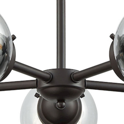 Atlas Lighting Beckett 26in 5-Light Chandelier | Modern Oil Rubbed Bronze and Clear Glass | Dining Room & Kitchen Island | Model CL11080-BZ2