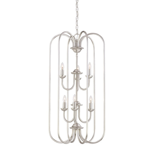 Atlas Lighting Bella 16in 6-Light Chandelier | Traditional Brushed Nickel Metal | Dining Room & Foyer | 16.25 x 16.25 x 31.25 in | Model CL11081-NK