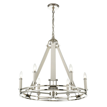 Atlas Lighting Bergamo 29'' Wide 6Lt Chandelier, Polished Nickel - CL11082-NK