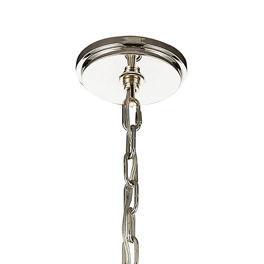 Atlas Lighting Bergamo 29'' Wide 6Lt Chandelier, Polished Nickel