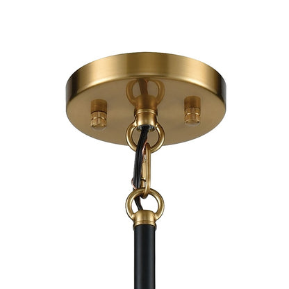 Atlas Lighting Blakeslee 33in 8-Light Chandelier | Transitional Matte Black and Satin Brass | Dining Room & Living Room | Model CL11084-BK