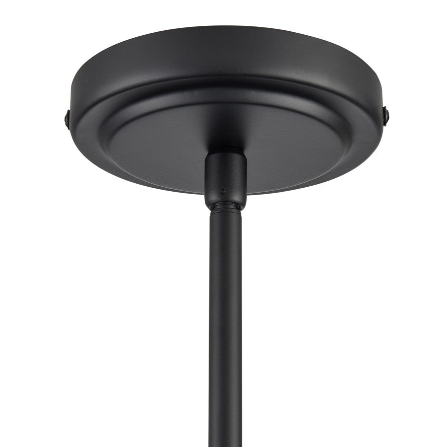 Atlas Lighting Boman 23in 3-Light Chandelier | Midcentury Matte Black and Clear Glass | Dining Room & Kitchen Island | Model CL11085-BK