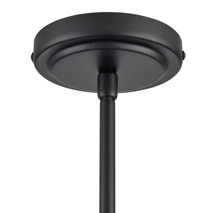 Atlas Lighting Boman 23in 3-Light Chandelier | Midcentury Matte Black and Clear Glass | Dining Room & Kitchen Island | Model CL11085-BK