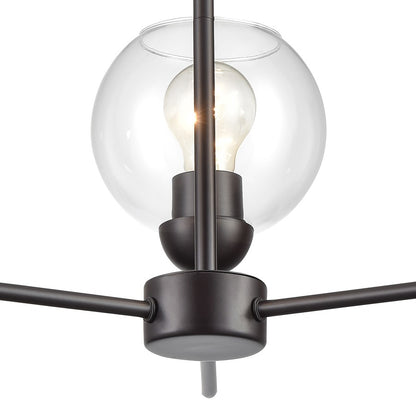 Atlas Lighting Boman 23in 3-Light Chandelier | Oil Rubbed Bronze and Clear Glass | Dining Room & Living Room | 23 x 23 x 14 in | Model CL11085-BZ