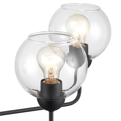 Atlas Lighting Boman 28in 5-Light Chandelier | Matte Black and Clear Glass | Dining Room & Living Room | 28 x 28 x 14 in | Model CL11086-BK