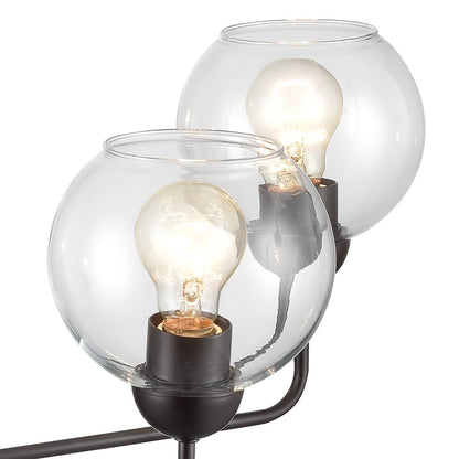 Atlas Lighting Boman 28in 5-Light Chandelier | Oil Rubbed Bronze and Clear Glass | Dining Room & Living Room | 28 x 28 x 14 in | Model CL11086-BZ