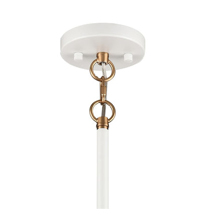 Atlas Lighting Boudreaux 25in 12-Light Chandelier | Matte White and Satin Brass with Clear Glass | Dining Room & Living Room | Model CL11087-WH
