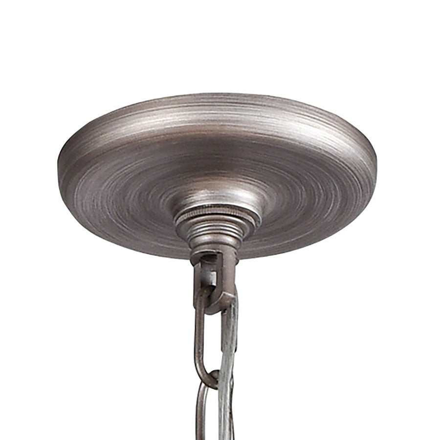 Atlas Lighting Bradington 32in 8-Light Chandelier | Modern Weathered Zinc and Crystal with Gray Metal | Dining Room & Entryway | Model CL11092-SV