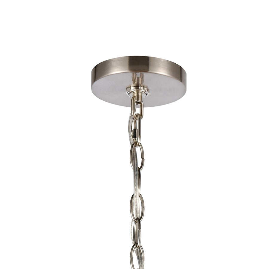 Atlas Lighting Calistoga 25in 5-Light Chandelier | Transitional Brushed Nickel and Clear Glass | Dining Room & Living Room | Model CL11107-NK