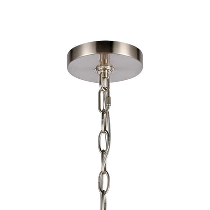Atlas Lighting Calistoga 30in 9-Light Chandelier | Transitional Brushed Nickel and Clear Glass | Dining Room & Living Room | Model CL11108-NK