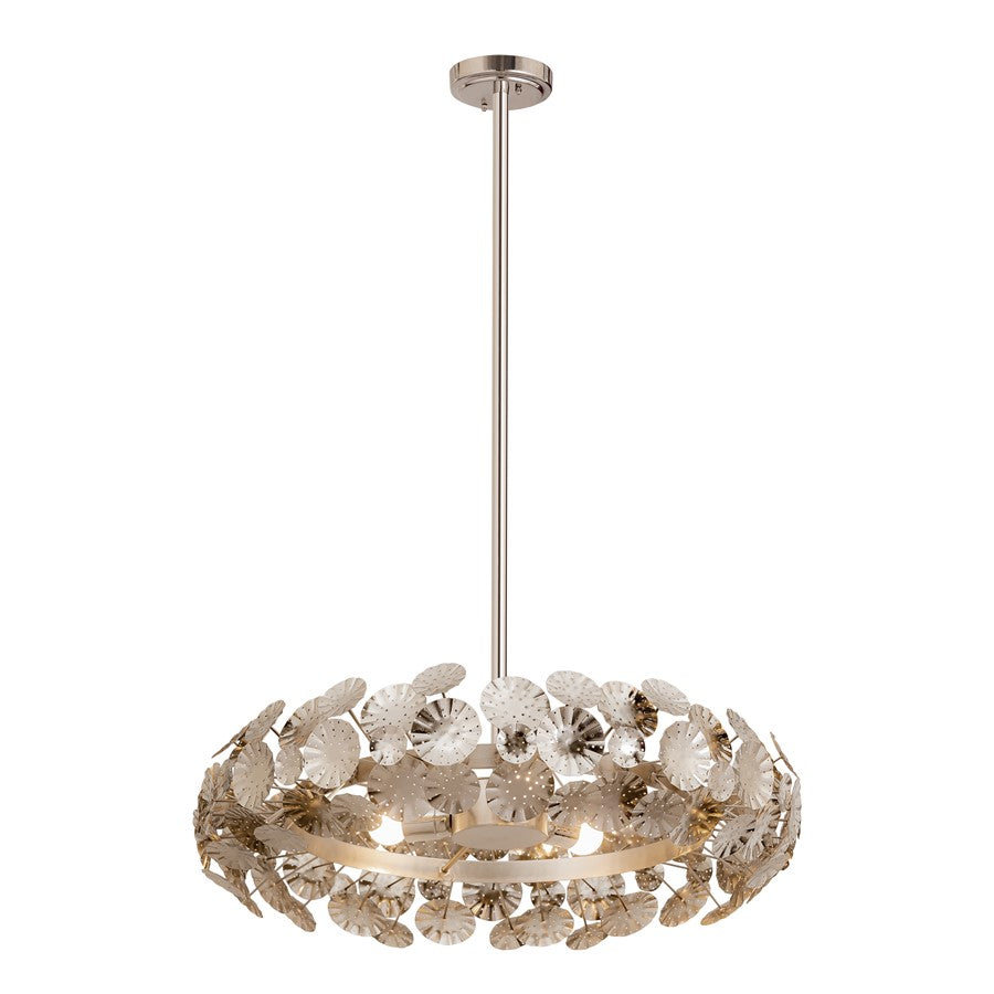 Atlas Lighting Camora 26in 3-Light Chandelier | Transitional Nickel Metal Flower Cluster | Living Room & Bedroom | 26 x 26 x 7 in | Model CL11109-NK