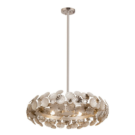 Atlas Lighting Camora 26in 3-Light Chandelier | Transitional Nickel Metal Flower Cluster | Living Room & Bedroom | 26 x 26 x 7 in | Model CL11109-NK